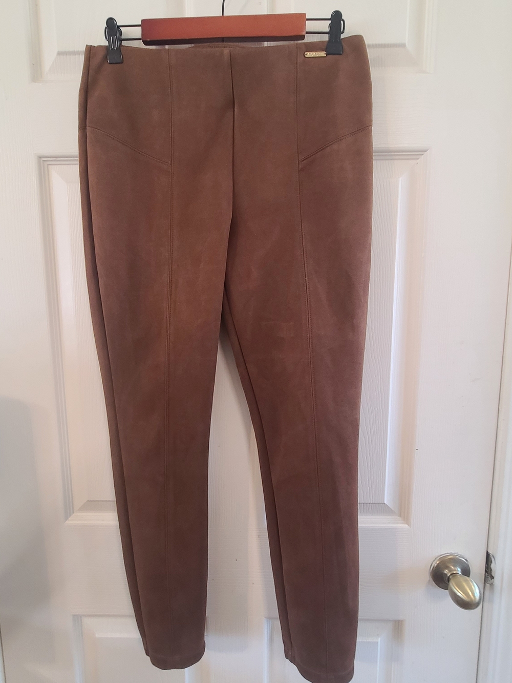 Marc New York Brown Suede-Look Slim Pants